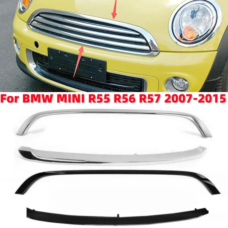 

1/2pcs Car Front Bumper Grill Trim Strip Chrome Plated / Black Bumper Grille Trim for BMW MINI Copper R55 R56 R57 2007-2015