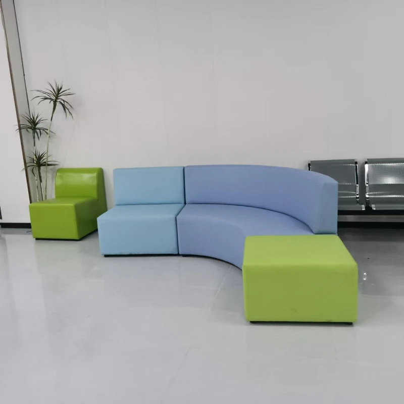 School training waiting reception lounge area creative simple splicing combination special-shaped sofa