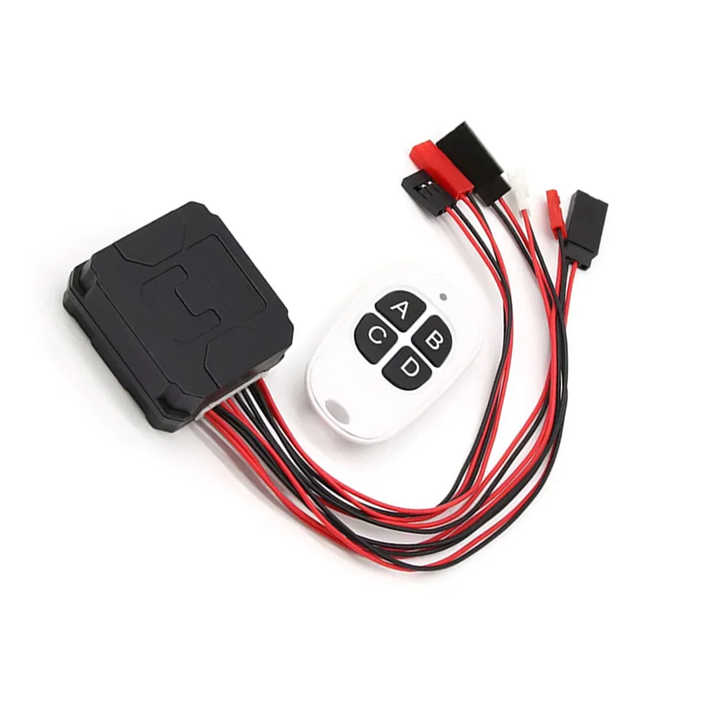 Controlador de cabrestante con interruptor LED, receptor de Control remoto inalámbrico para camión Jeep RC4WD TRX4 SCX10 RC Accesorios