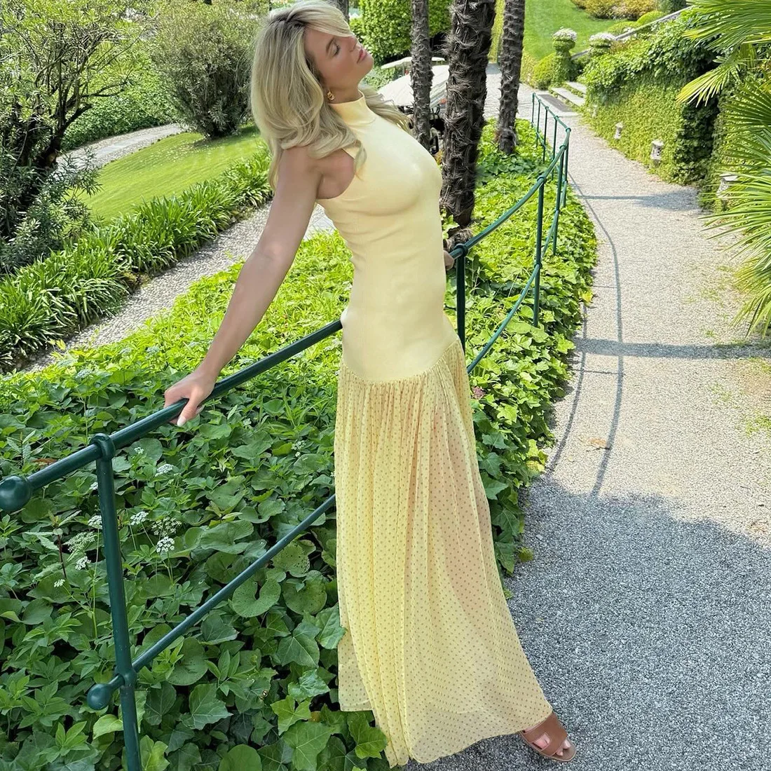 DSMTRC, vestidos transparentes de cintura alta con cuello alto para mujer, vestido largo de lunares, moda femenina de verano, bata ajustada elegante