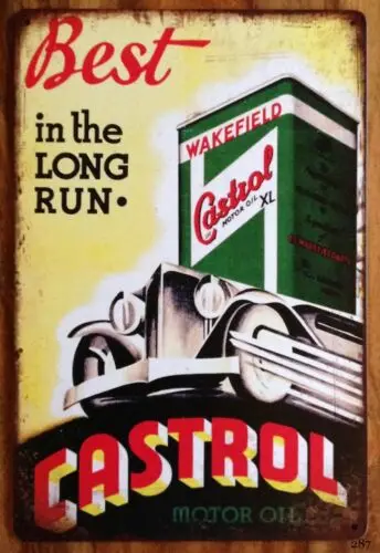 CASTROL MOTOR OIL Retro Man Cave Bar Pub Plaque Party Vintage UK Gift Metal Sign sign