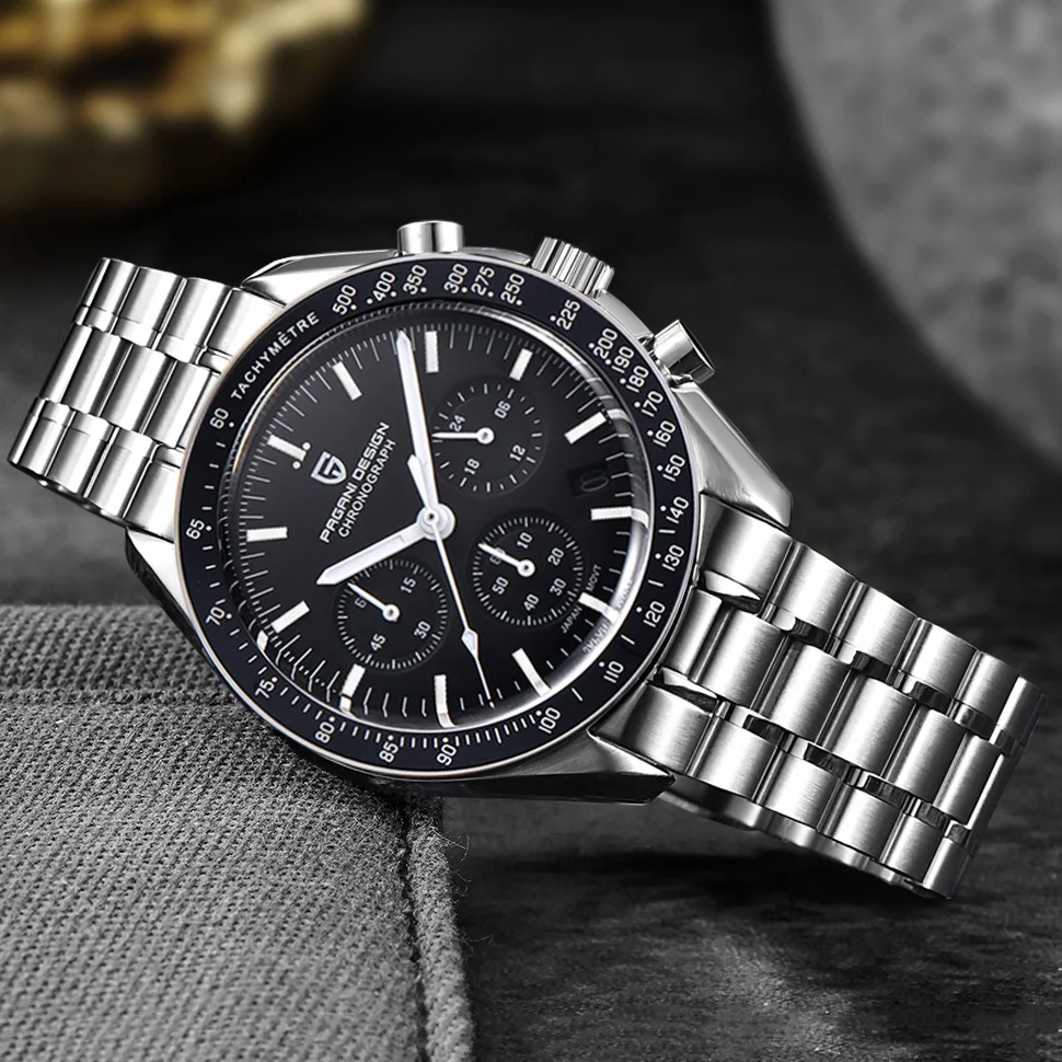 PAGANI DESIGN 2026 Neue Luxus-Quarzuhr für Herren Sport-Chronograph AR Saphirglas Leuchtende Armbanduhr Herren Japan VK63