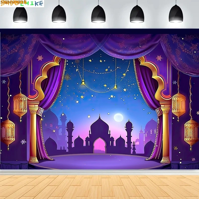 

Arabian Night Moroccan Party Arabic Living Room Style Photography Backdrops Birthday Magic Genie Luxury Photo Background DA-03