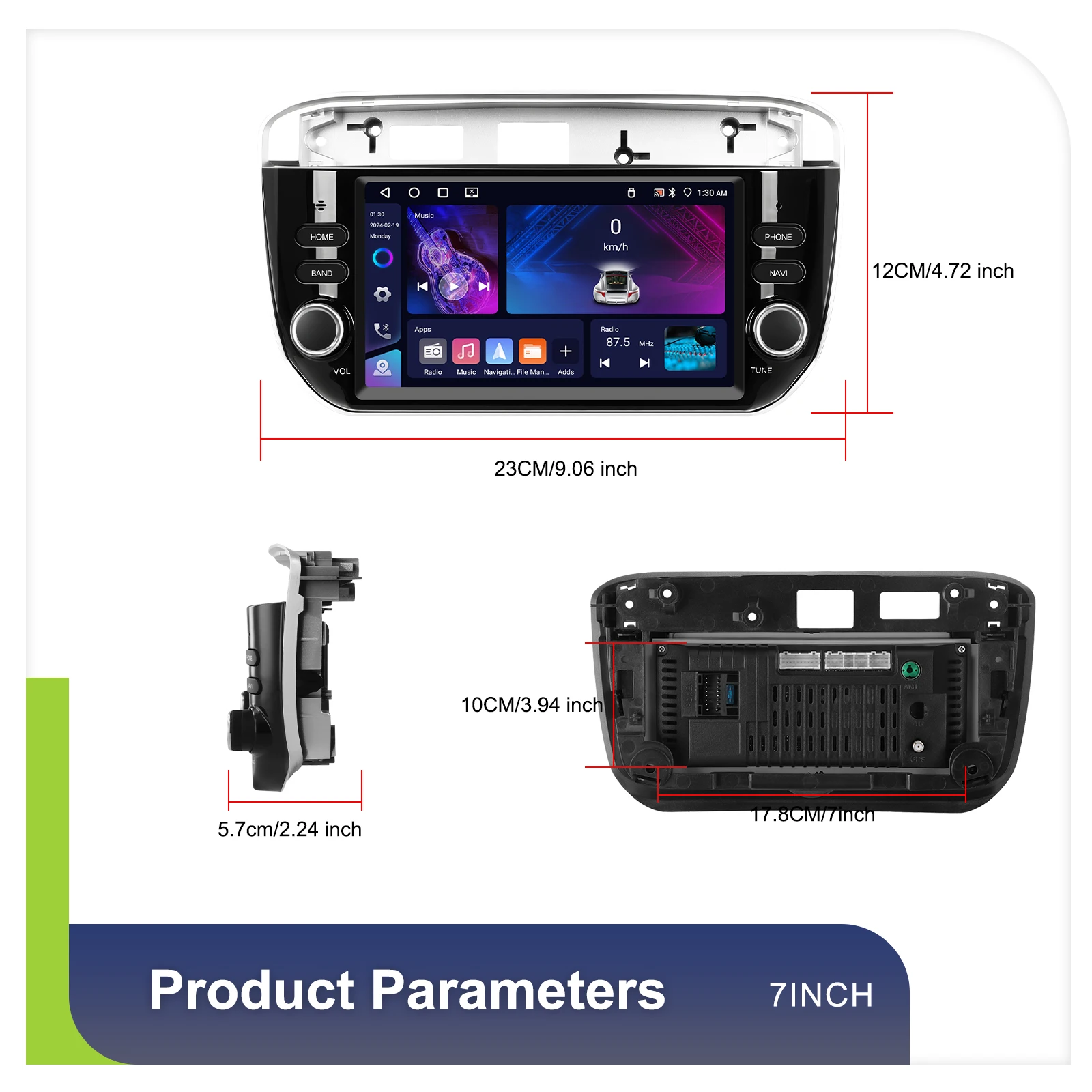 Podofo 2DIN 4+64G Android Autoradio für FIAT Punto 2012–2016 Auto-Multimedia-Player Carplay Android Auto GPS Mirror Link USB – Detail 32