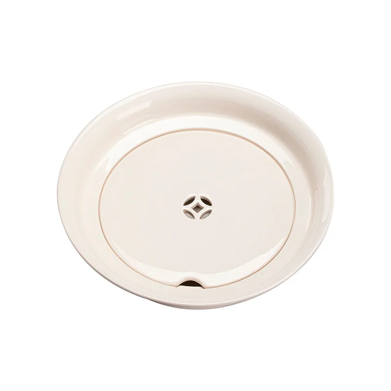 Plant ash tea tray Large household water storage tea tray Handmade ceramic double-layer dry brewing table tea tray