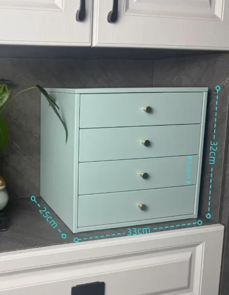 

Light Luxury Simple Entrance Cosmetics Home Office Desk Metal Carbon Steel Articulated Drawer Storage Cabinet Box Storage Box