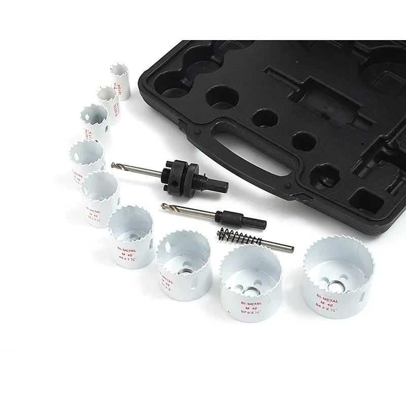 12 шт., высококачественный набор для резки кольцевой пилы, набор сверлильных инструментов, дерево, металл, резак для трубопроводов из нержавеющей стали, 19-64 мм, сверла