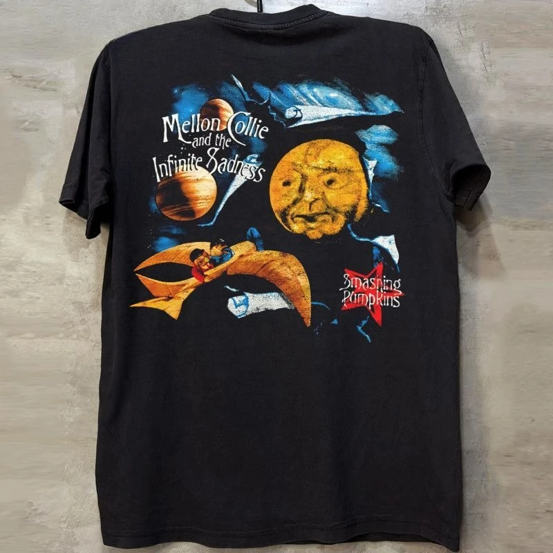 The Smashing Pumpkins - Vintage Hand-Drawn Picture Card Breathable Cotton Short-Sleeved T-Shirt Trendy
