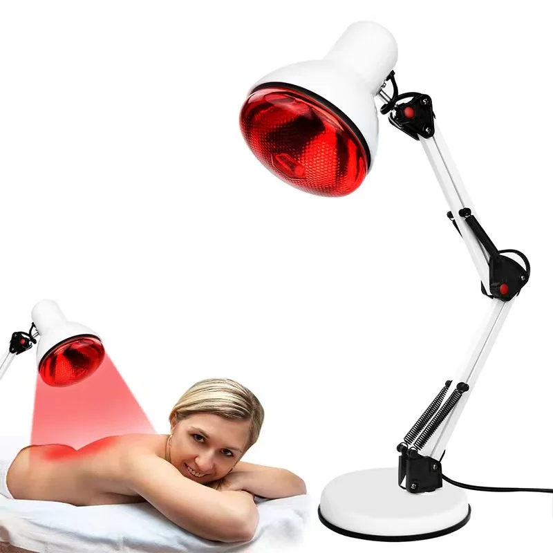 150W Floor Stand Infrared Heat Physiotherapy Lamp Fatigue Relief Heat 180° Adjustable for Body Neck Ache Muscle Joint Relaxation