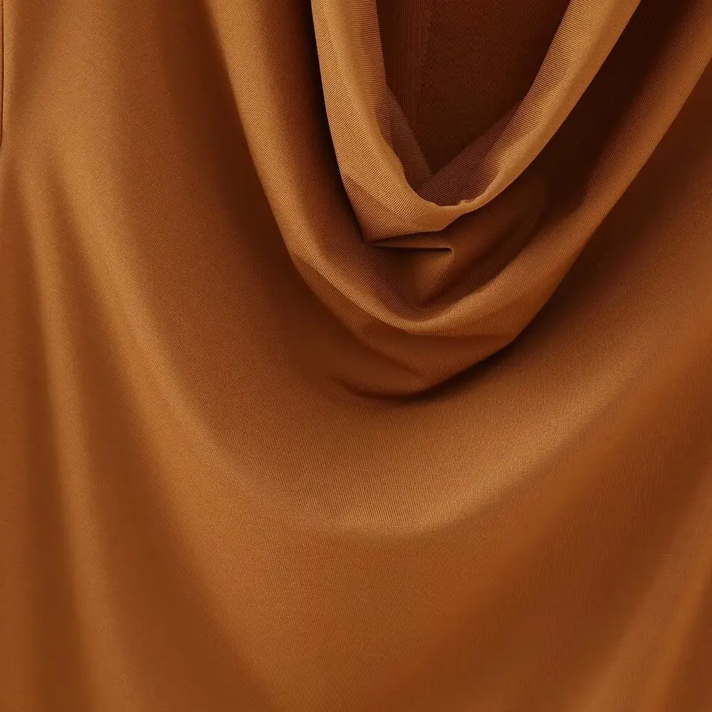 เดรสยาวทรงตรงลำลองเอวสูง แขนยาว ดีไซน์แฟชั่นสไตล์ลม รุ่นใหม่ประจำฤดูใบไม้ร่วงสำหรับผู้หญิง แบรนด์ JNLEAOG