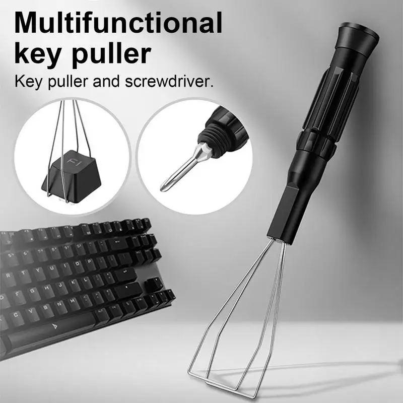 2 in 1 Keyboard Key Keycap Puller Universal Mechanical Keyboard Key Caps Removal Tool Portable Metal Phillips Screwdriver