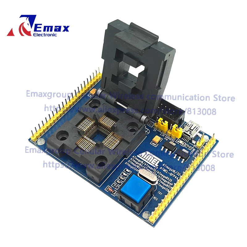 Assento para teste de assento, bolsa de teste com soquete de queimar e programação qfp44 dip fp44 atmega32 atmega16 ic