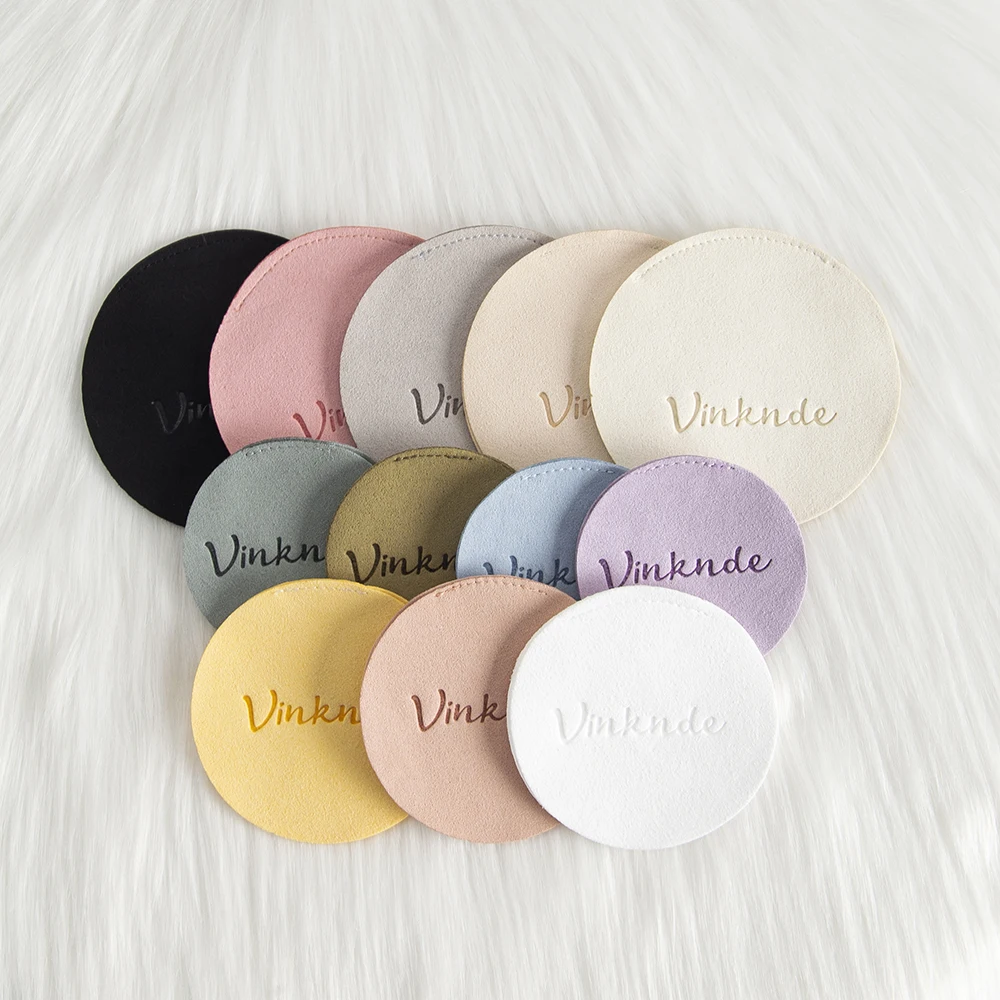 

Perssonalized 50Pcs Microfiber Jewelry Round Style Pouch Gift Rings Soap Organizer Packaging Wedding Favors Packaging Print Logo