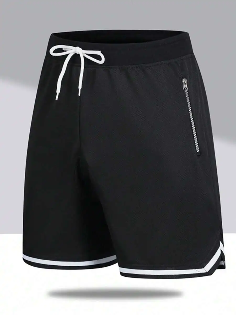 

Mens Breathable Quick Dry Sports Drawstring Shorts With Zipper Pocket