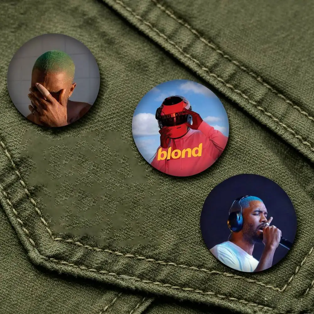 Singer F-Frank Ocean B-Blonde 25 32 44 58 75mm Badges Personalized Round Brooches Pins Accessory Gift