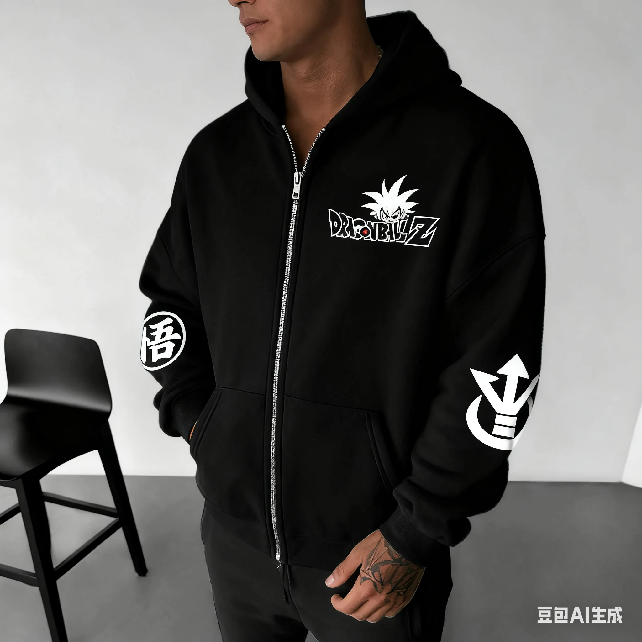 Dragon Ball Z Majin Buu Rosa Bösewicht Anime Hoodie Männer Schwarz Baumwolle Casual Langarm Herbst Winter Streetwear Fashion Cosplay