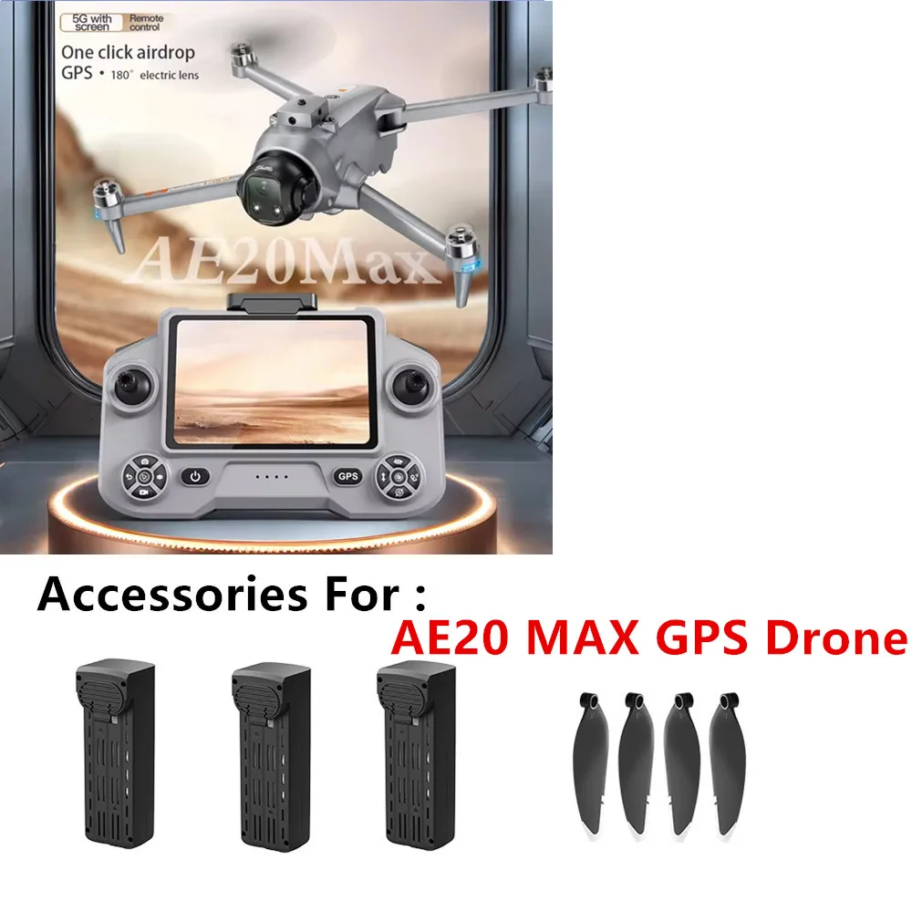

AE20 MAX GPS Drone Battery 7.4V 1300mAh / Propeller Maple Leaf / Use For AE20 MAX Drone Original Accessories AE20 Drone Parts