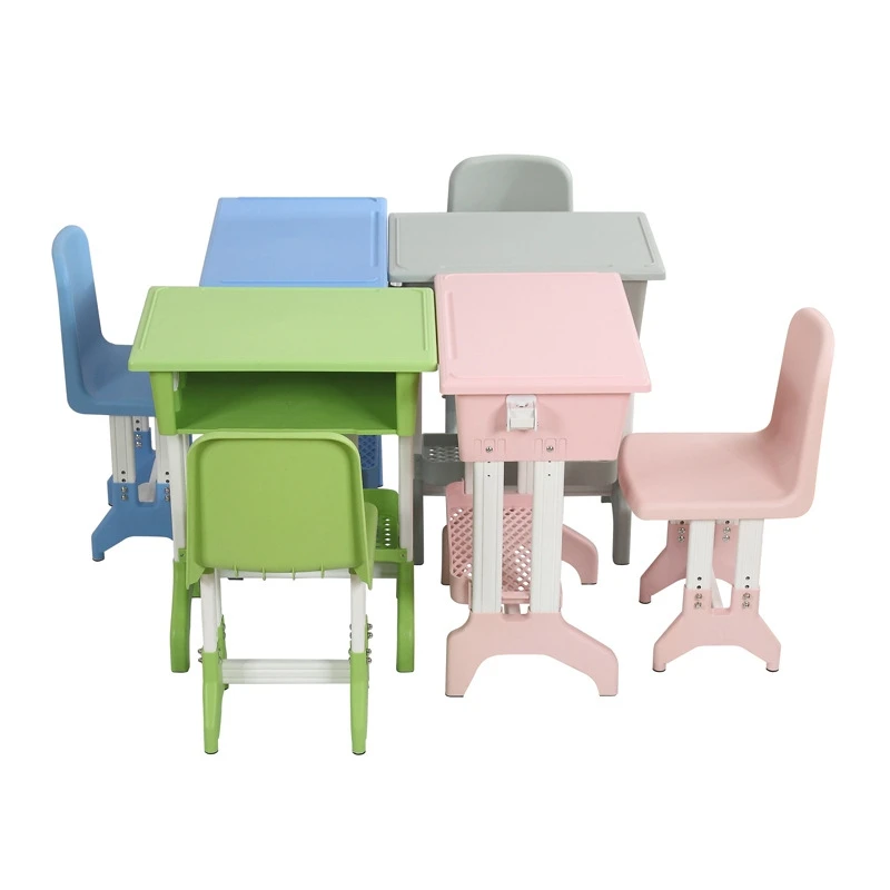 Plastic Home School Furniture Height Adjustable Children Study Table And Chair Set For Kids Student view 5