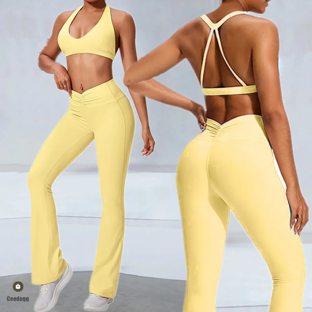 

2Pcs Sports Bra Yoga Set Women Quick-Dry Exercise Athletic Clothes Fitness Gym Pant Women Workout Leggings Active Wear XP218