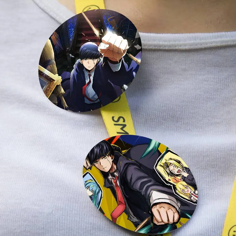 Anime Mashle Magic And Muscles Badge Tinplate Meme Round Brooch For Hat Bag Creative Lapel Jewelry Accessories Gifts view 3