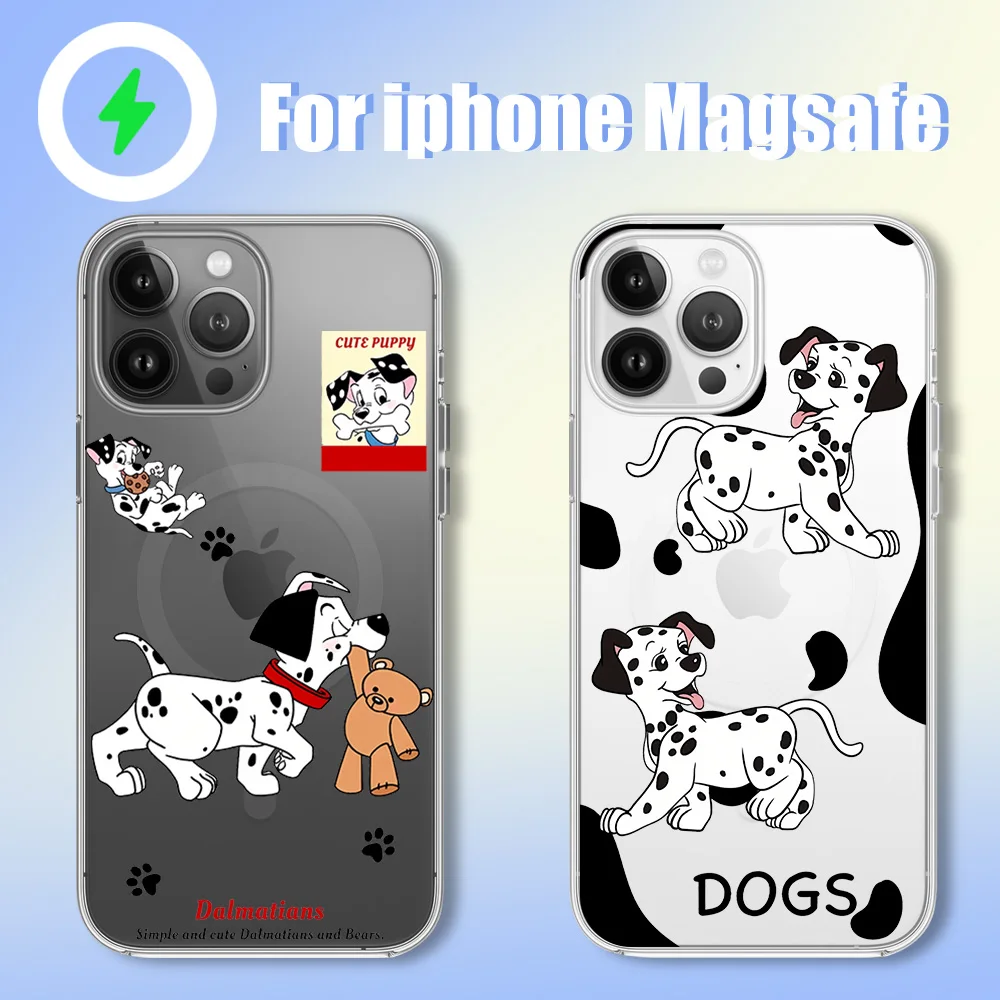 MINISO 101 D-Dalmatians Phone Case for iPhone 12 11 13 14 15 16 Max Pro Plus Magsafe Magnetic Wireless Cover