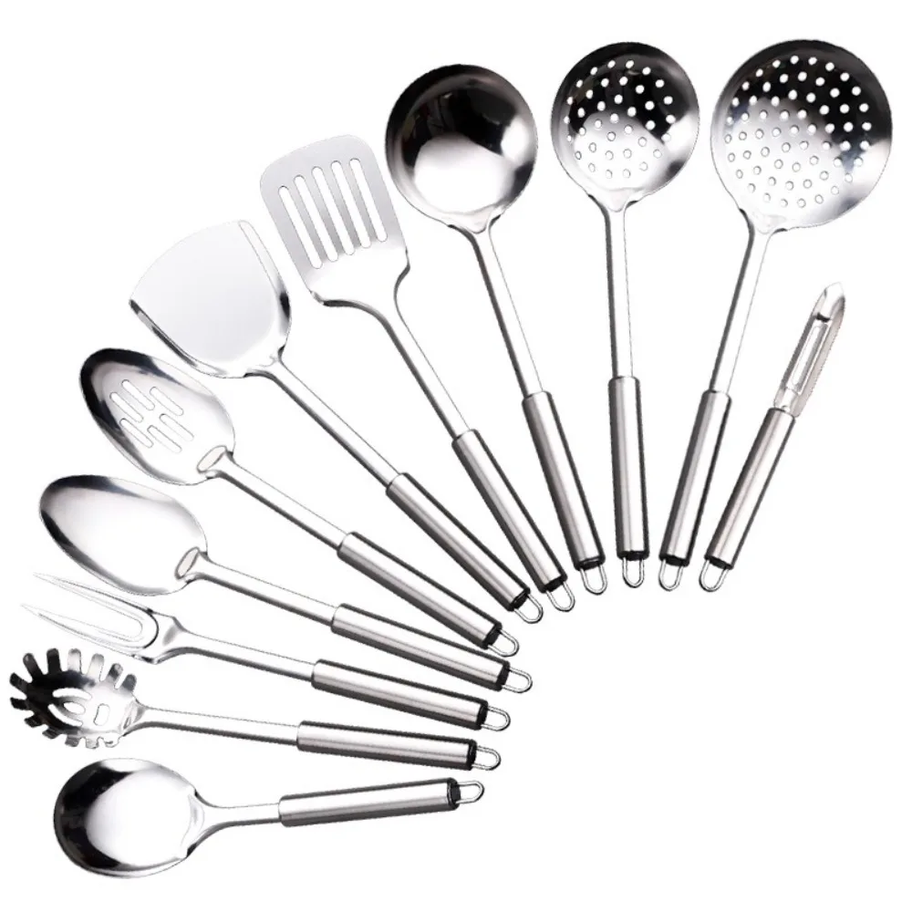 Stainless Steel Wok Spatula Long Handle Kitchen Gadgets Kitchen Cooking Utensil Set Colander Strainer Spoon Cooking Tools