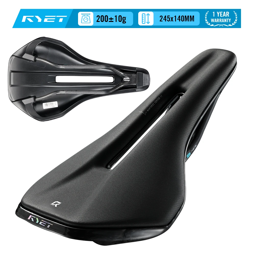 

RYET карбоновое велосипедное седло с 3D принтом, сверхлегкое 245x140 мм, полностью карбоновые направляющие для шоссейных MTB, аксессуары для гравийных гоночных велосипедов