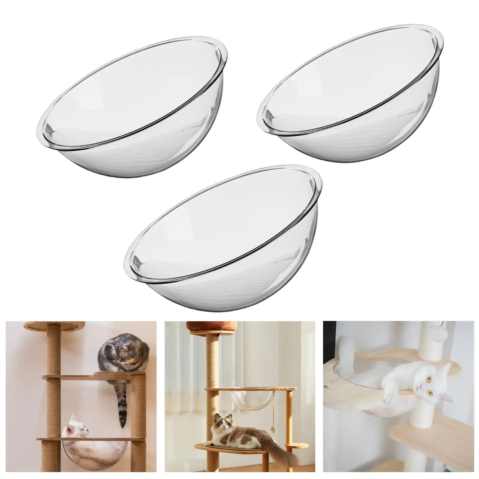 Clear Capsule Cat Bed Nesting Bed Universal Transparent Cat Supplies Transparent Cat House Cat Bed for Playing Lounging Kitty