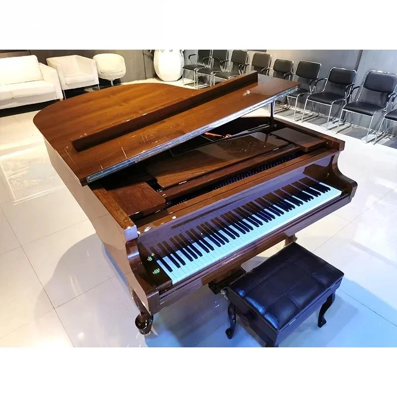 Antique Design Acoustic Piano HG-186 Dark Brown  Polish Grand Piano with Curly Legs