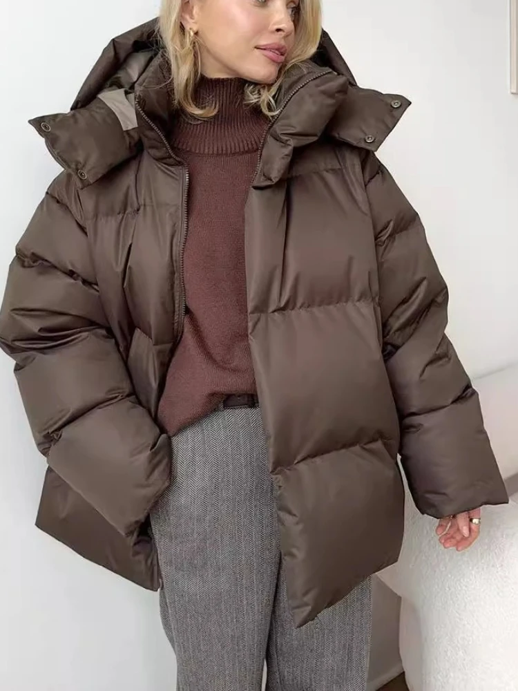 여성용 면 재킷 따뜻하고 패셔너블한 루즈핏 편안한 순면 재킷 가을 겨울 신상 캐주얼하고 심플한 따뜻한 상의