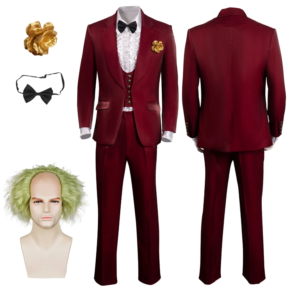 Betelgeuse, juego de rol de Cosplay, traje de boda rojo, disfraz de jugo de película, disfraz de Halloween para hombres adultos, trajes de fiesta de fantasía