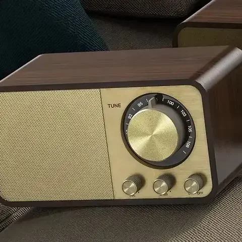 Деревянный Bluetooth-совместимый динамик 5.0, классический ретро-саундбокс, стерео объемный сабвуфер, бас, AUX, FM-радио, 2025 год, компьютерный ПК, новый