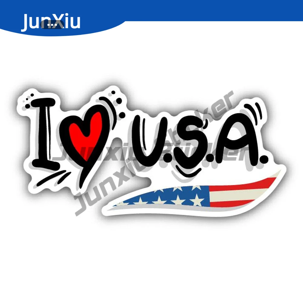 

I Love Usa Travel Slogan Sticker Car Front Windshield Rear Windshield Fuel Tank Cap Bumper Cover Scratches Decoration Decal Pvc