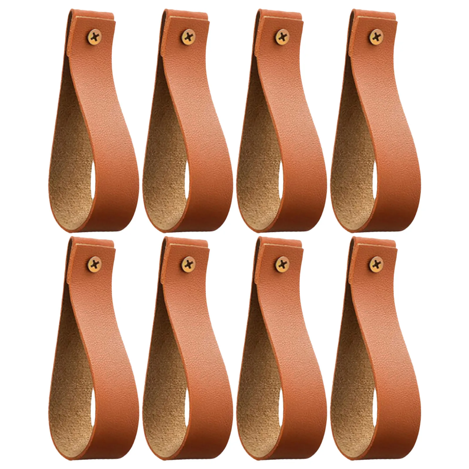 8Pcs Wall Mounted Curtain Rod Holders Faux Strap Hooks Bathroom Kitchen Bedroom Boho Towel Clothes Organizer