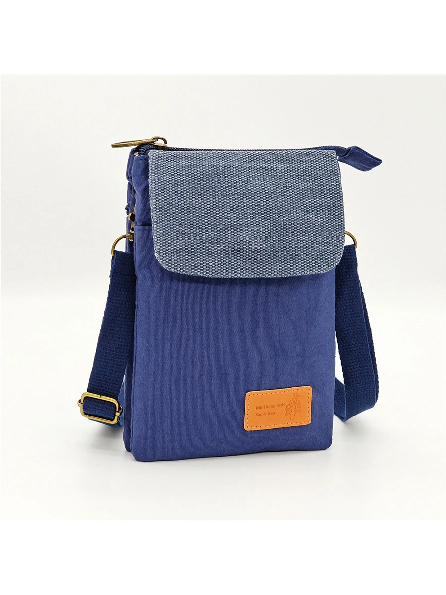 

Новая сумка через плечо для мобильных телефонов, универсальный тканевый повседневный вертикальный карман на молнии.