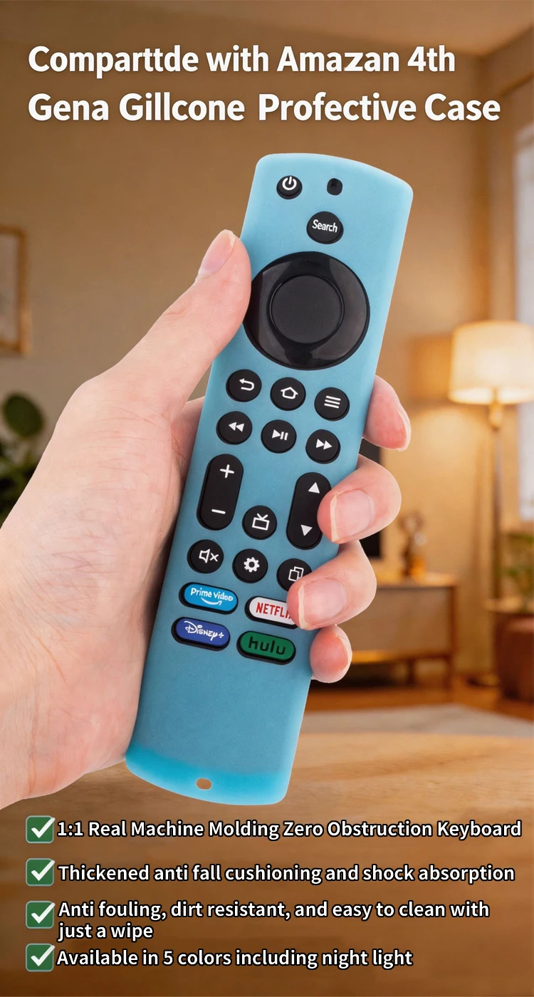 Silikon-Fernbedienungshülle für 2023 Fire TV Stick 4K Max 2. Generation/Fire TV Omni Series/Fire TV 4-Series Fernbedienung Toshiba/Insignia Fernbedienungsabdeckung – Detail 2
