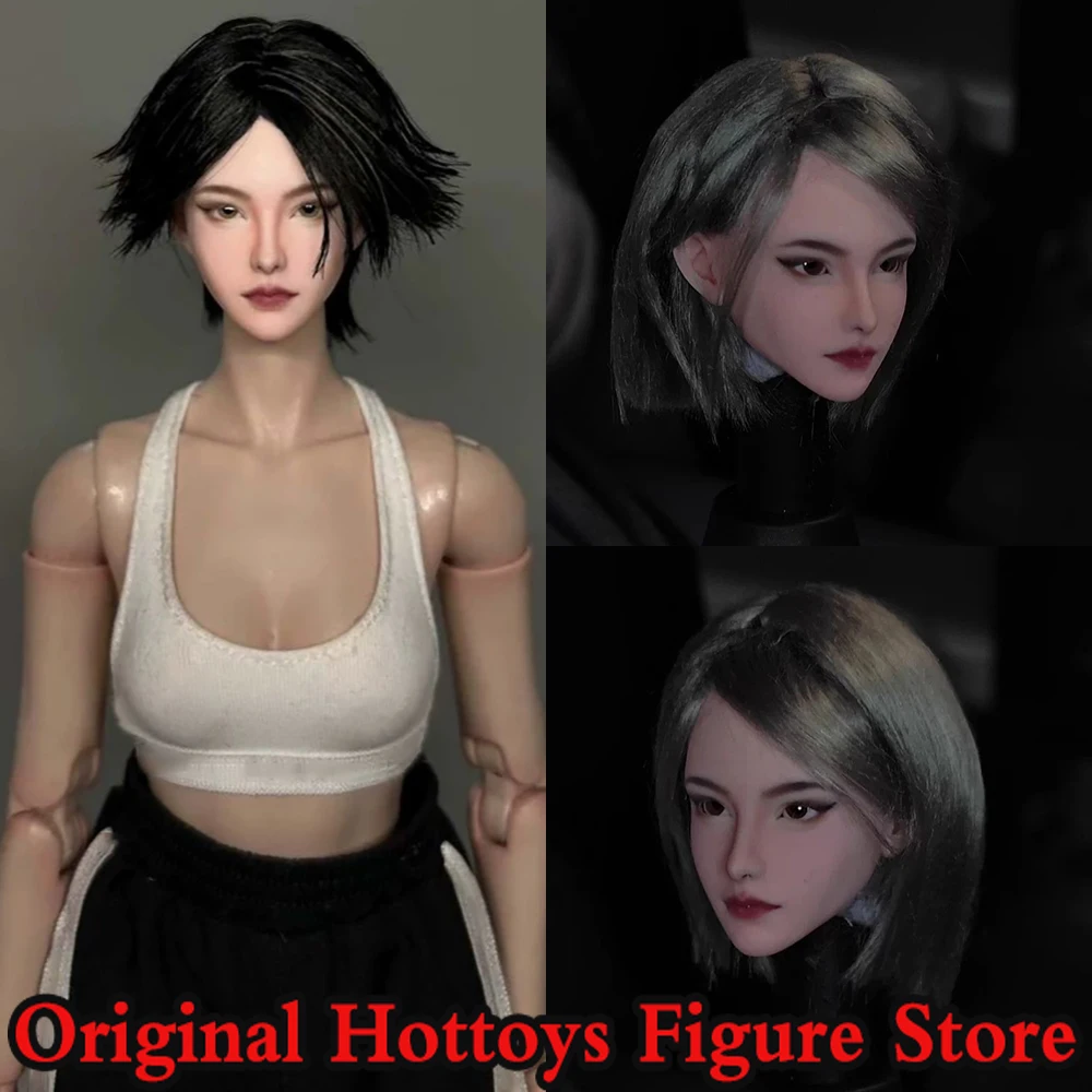

1/6 Scale Female Soldier Head Sculpture Mai Xiaowen Cool Girl Makeup Bald Head Carving For 12-inches Action Figure Doll Body