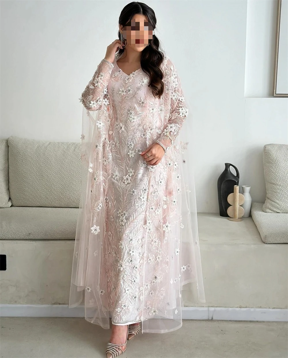 تخصيص جيرسي زين الخطوبة ألف خط الخامس الرقبة مفصل مناسبة ثوب فساتين متوسطة الطول الأحجام الحديثة المتاحة جودة عالية #5