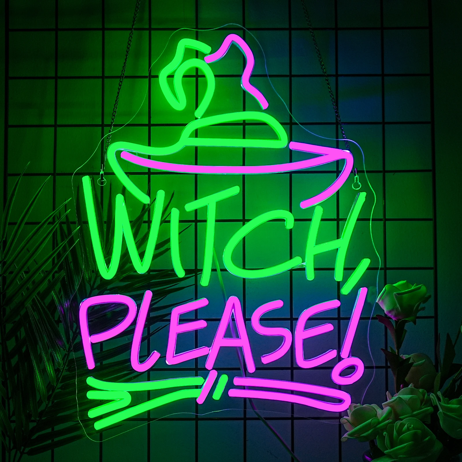 

Witch Please Neon Sign for Wall Halloween Decor Witch Magic Hat Dimmable LED Sign for Party Witch Fans Children Gift Decor