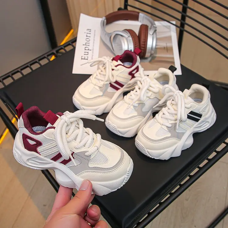 

Children's Sneakers 3-18 Years Old Breathable Boys Girls Casual Shoes Four Seasons Models Pink Mesh Soft Kids Single Shoes