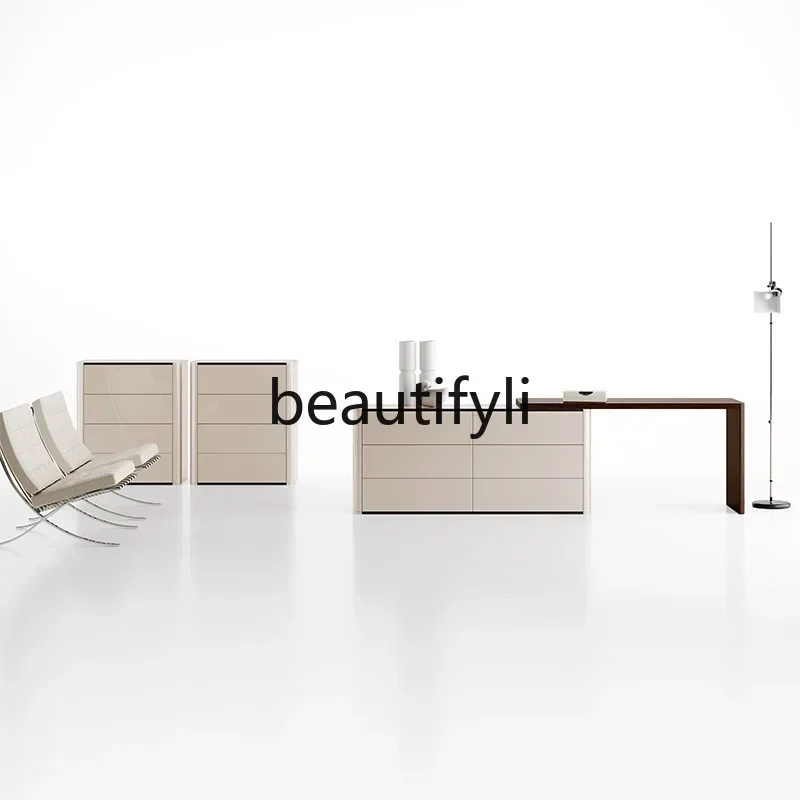 

LXModern light luxury chest dresser integrated Italian minimalist bedroom storage cabinet makeup tableSSS
