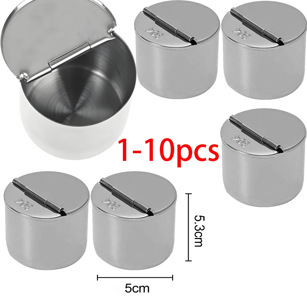 

1-10PCS Cotton Tank Stainless Steel Medical Dental Cotton Tank Alcohol Disinfection Jar Container Storage supplies
