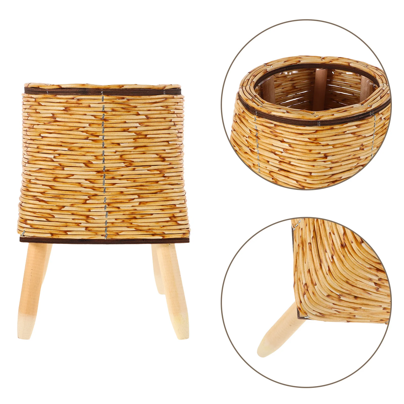 

Creative Woven Plant Stand Triangle Flower Pot Holder Indoor Succulent Organizer Farmhouse Decorative Plant Display Shelf