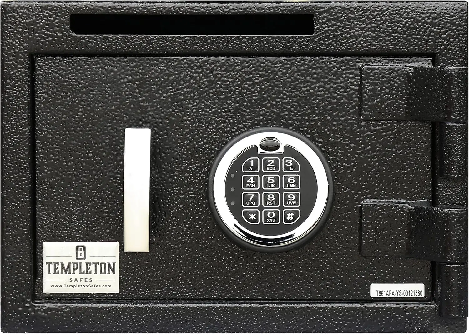 Cassaforte compatta per deposito con serratura elettronica a combinazione con tastiera multiutente con backup a chiave, nera, capacità.57 CBF