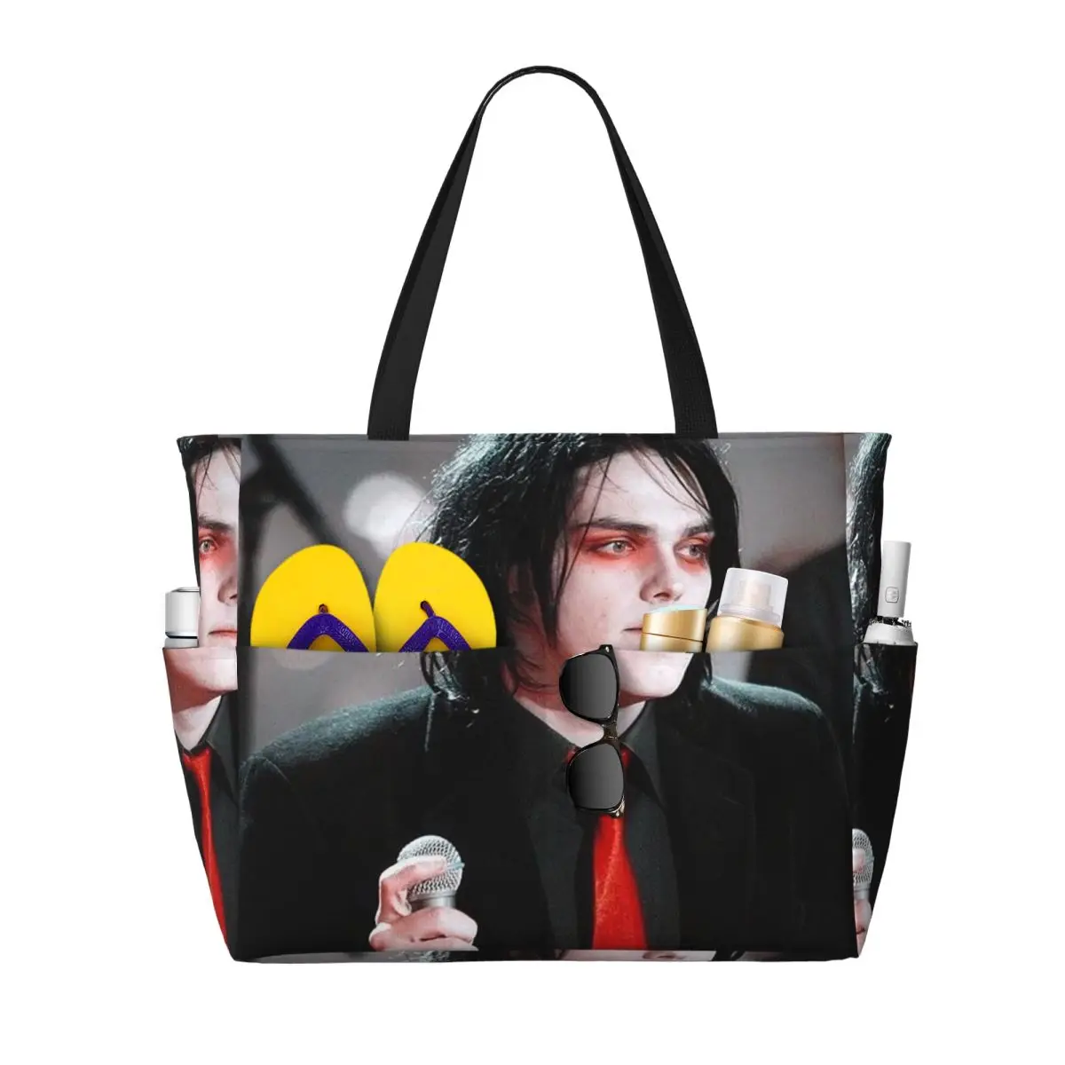 

Gerard Way MCR Beach Tote Bag Sport Gym Yoga Duffle Large Tote Bag Women Travel Bag Fitness bag