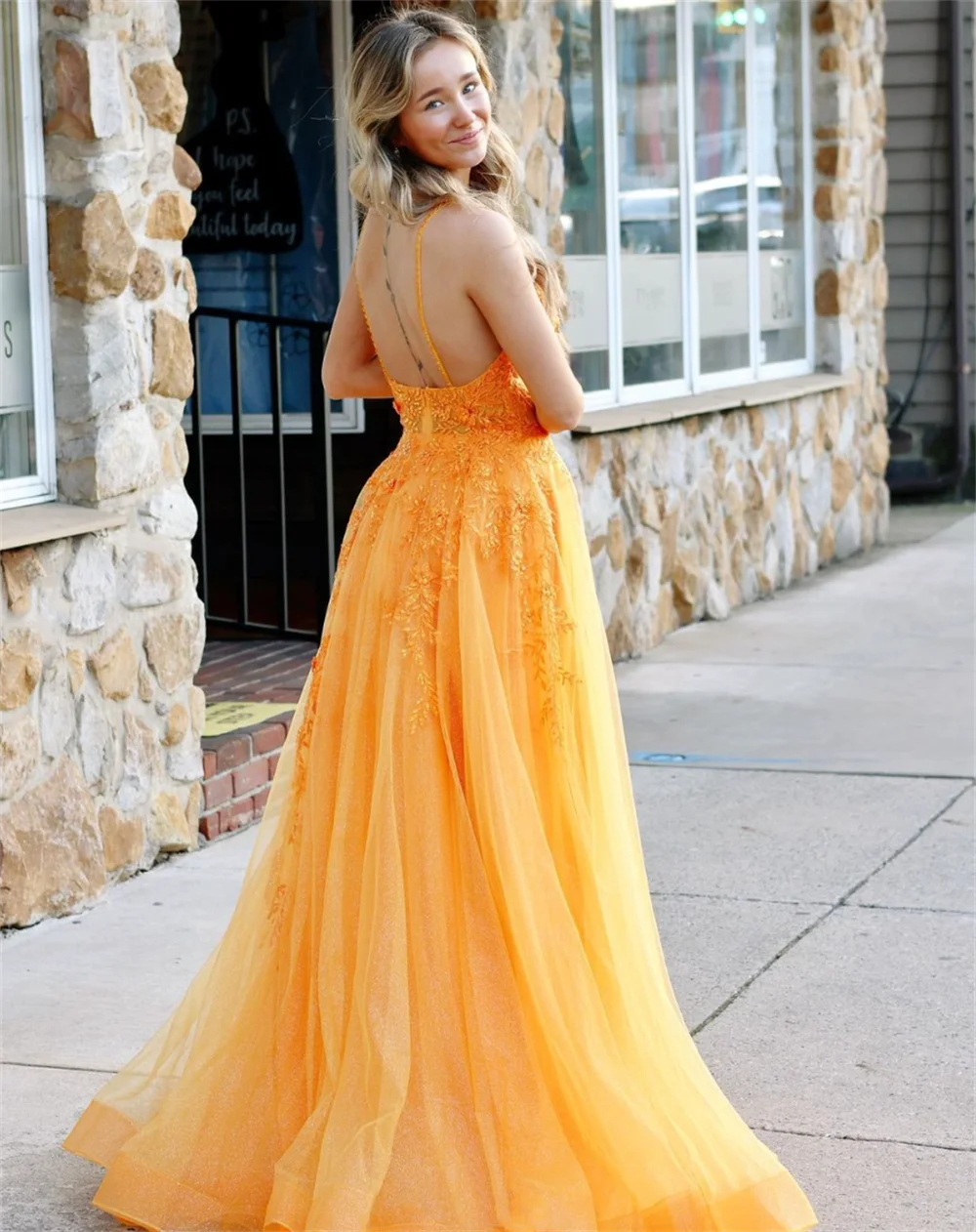 Jessica Orange Color Prom Dresses Tulle Graduate Evening Dresses Special Occasion Women's Wedding Party Dresses Robes De Soirée