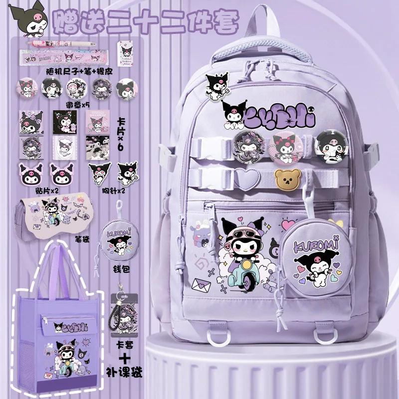 Niedlicher Hello Kitty Schulranzen belastungsreduzierender Rucksack für Studenten Kuromi neuer leichter Mädchen-Kinderrucksack mit großem Fassungsvermögen