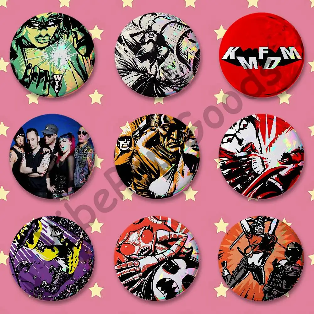 K-KmfdmS Sucks Band Album Cover HD Print Badges Pretty Round Display Brooches IP merchandise 32mm 58mm 75mm 44mm 25mm