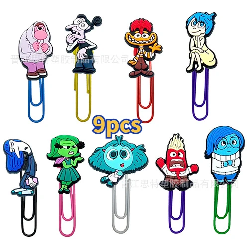 

Disney Inside Out 2 Paperclips Bookmarks Cartoon Joy Anxiety Sadness Cute Pins Office School Supplies Student Kids Gift