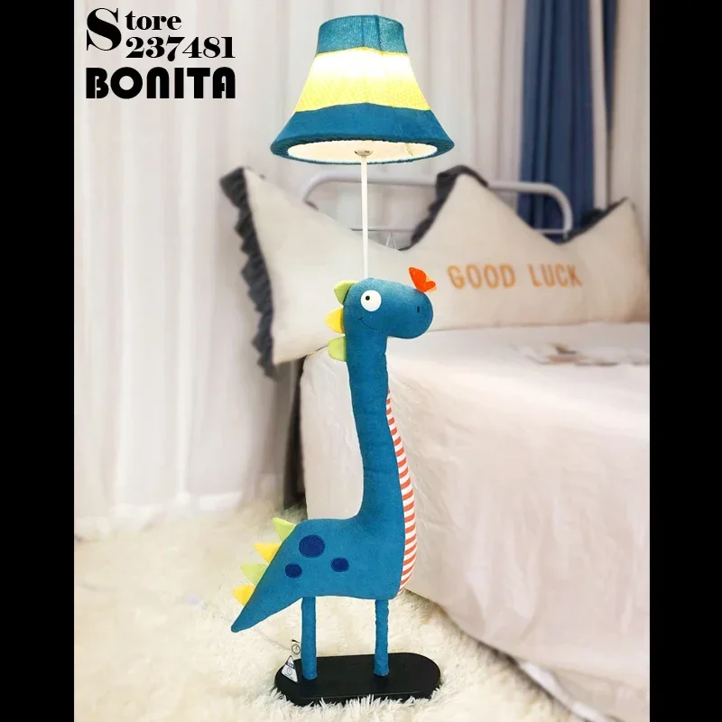 Brontosaurus lampa podłogowa zginana lampa podłogowa z tkaniny do pokoju dziecięcego kreskówka dinozaur dekoracja wnętrz salon standardowa lampa